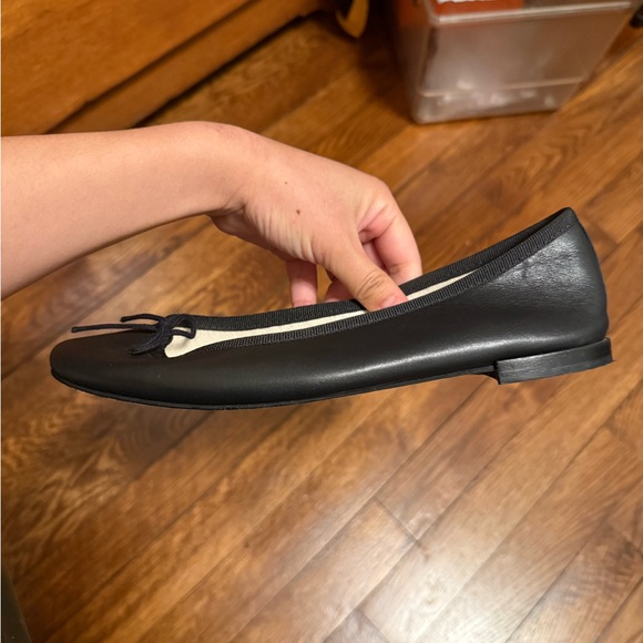 Repetto Black Leather Ballet Flats 38 - Picture 4 of 8